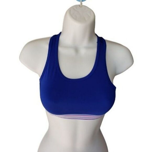 Girls Training Sports Bra MediumFlex Seamless Pullover Blue Active Wear NWOT - Picture 1 of 8